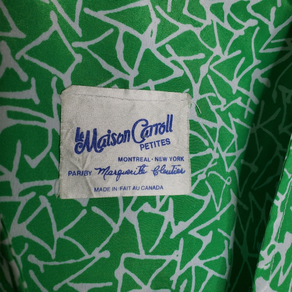 VINTAGE petite lime green geometric crop blouse - Picture 5 of 7